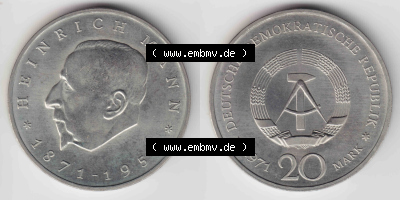 20 Mark Gedenkmünze der DDR Sammlung