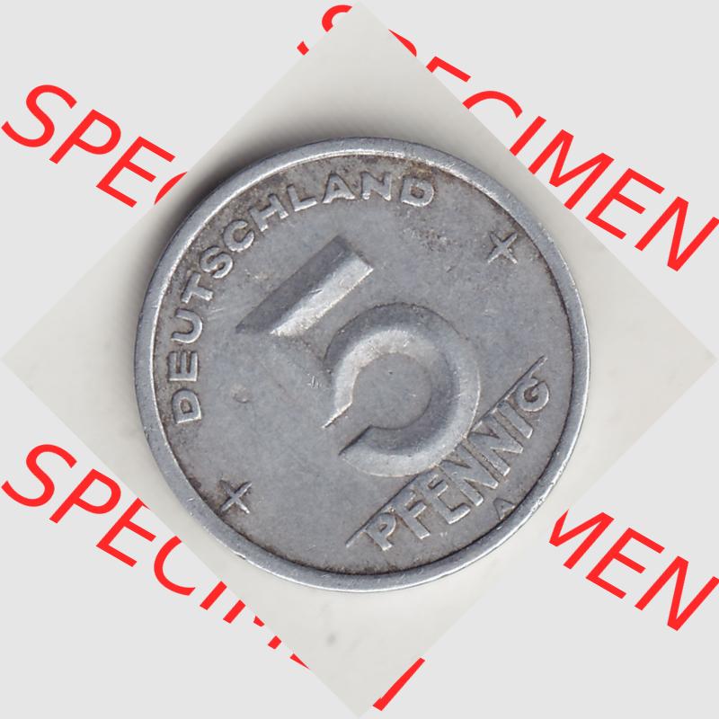 DDR Münze 1948-1990 Umlaufmünze / Kursmünze 1948-1950, A 5 Pfennig 1948-3. Rückseite der 5 Pfennig Münze der DDR. Hier im online Katalog befinden sich 5... Sammlung