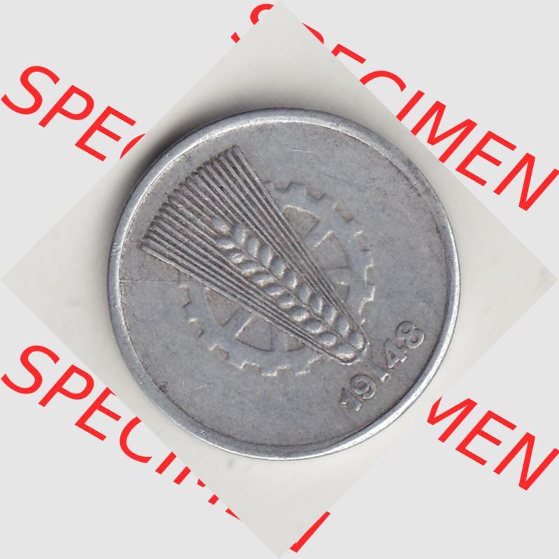 DDR Münze 1948-1990 Umlaufmünze / Kursmünze 1948-1950, A 5 Pfennig 1948-2. Vorderseite der 5 Pfennig Münze der DDR. Hier im online Katalog befinden sich 5 Pfennig-Stücke,... Sammlung