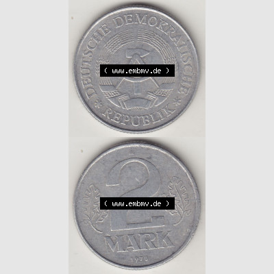 DDR Münze 1957-1990 Umlaufmünze / Kursmünze 1972-1990, A 2 Mark 1978. Vorderseite und Rückseite vertikal untereinander zusammengefügt, der 2-Mark Münzen... Sammlung