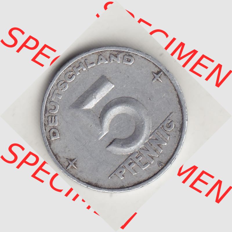 DDR Münze 1948-1990 Umlaufmünze / Kursmünze 1952-1953, A 5 Pfennig 1952-2. Rückseite der 5 Pfennig Münze der DDR. Hier im online Katalog befinden sich 5... Sammlung