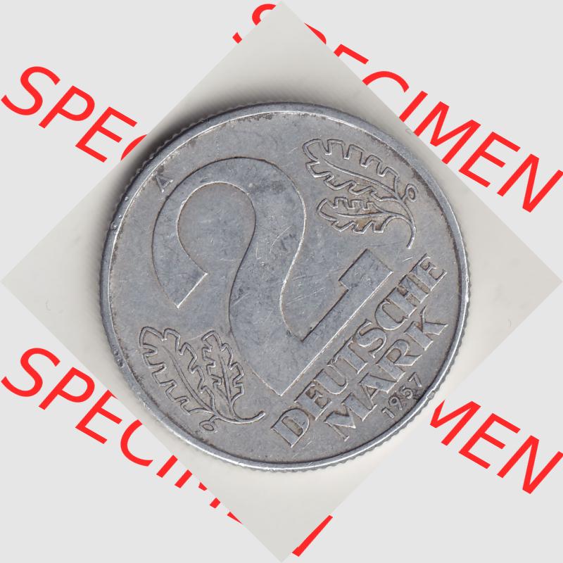 DDR Münze 1957-1990 Umlaufmünze / Kursmünze 1957-1957, A 2 Deutsche Mark 1957-2. Rückseite der 2-Mark Münzen der DDR. Hier im online Katalog befinden sich... Sammlung