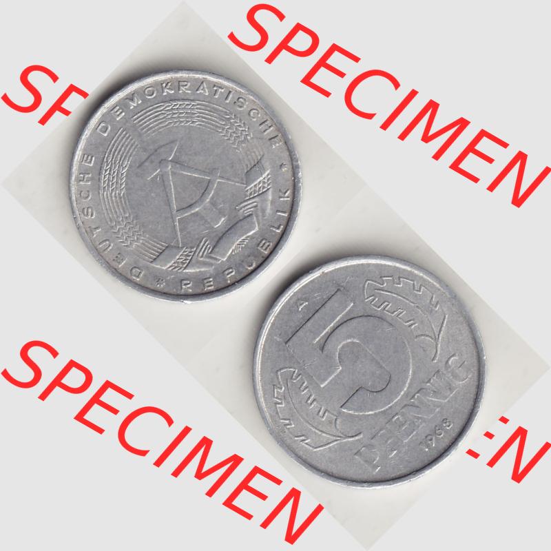 DDR Münze 1948-1990 Umlaufmünze / Kursmünze 1968-1990, A 5 Pfennig 1968-4. Vorderseite und Rückseite vertikal untereinander zusammengefügt, der 5 Pfennig... Sammlung