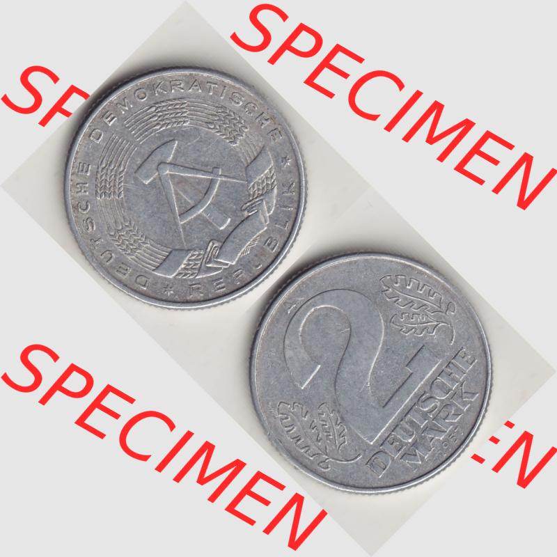 DDR Münze 1957-1990 Umlaufmünze / Kursmünze 1957-1957, A 2 Deutsche Mark 1957-1. Vorderseite und Rückseite vertikal untereinander zusammengefügt, der 2-Mark... Sammlung