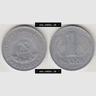 DDR Münze 1956-1990 Umlaufmünze / Kursmünze 1972-1990, A 1 Mark 1978. Vorderseite und Rückseite horizontal rechts nebeneinander zusammengefügt, der 1-Mark... Sammlung