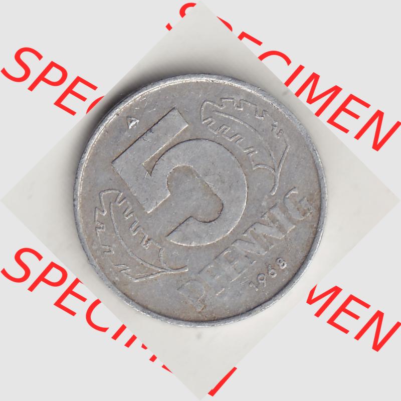 DDR Münze 1948-1990 Umlaufmünze / Kursmünze 1968-1990, A 5 Pfennig 1968-3. Rückseite der 5 Pfennig Münze der DDR. Hier im online Katalog befinden sich 5... Sammlung