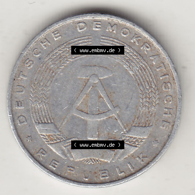 DDR Münze 1948-1990 Umlaufmünze / Kursmünze 1968-1990, A 5 Pfennig 1968 (Stück 3). Vorderseite der 5 Pfennig Münze der DDR.... Sammlung