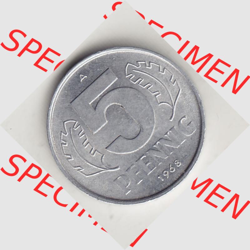 DDR Münze 1948-1990 Umlaufmünze / Kursmünze 1968-1990, A 5 Pfennig 1968-5. Rückseite der 5 Pfennig Münze der DDR. Hier im online Katalog befinden sich 5... Sammlung