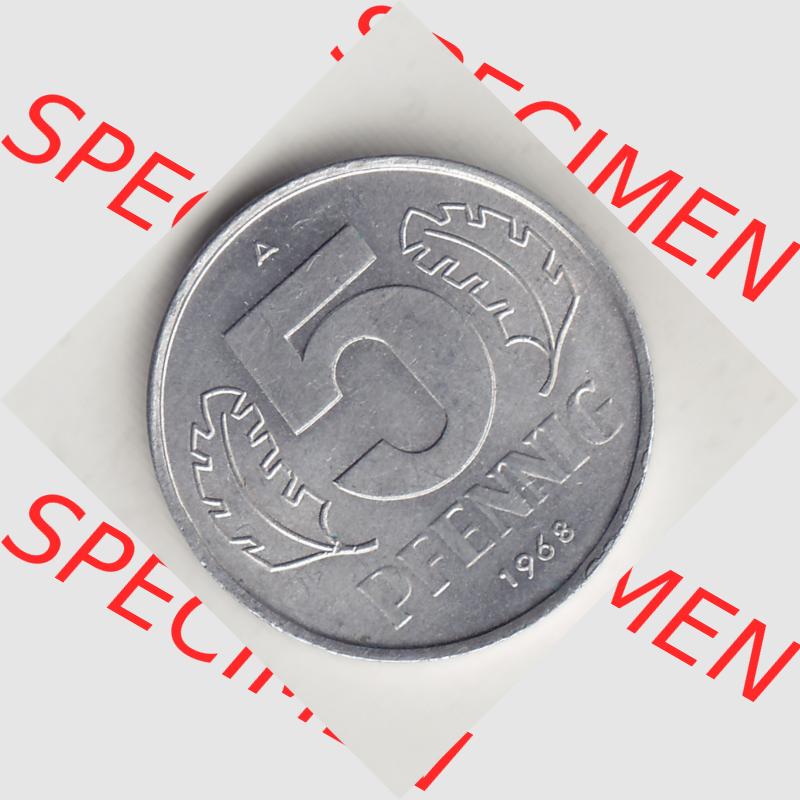 DDR Münze 1948-1990 Umlaufmünze / Kursmünze 1968-1990, A 5 Pfennig 1968-6. Rückseite der 5 Pfennig Münze der DDR. Hier im online Katalog befinden sich 5... Sammlung