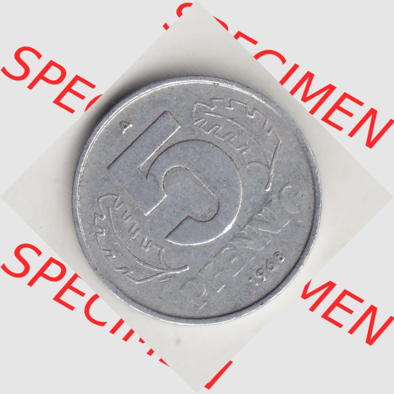 DDR Münze 1948-1990 Umlaufmünze / Kursmünze 1968-1990, A 5 Pfennig 1968-1. Rückseite der 5 Pfennig Münze der DDR. Hier im online Katalog befinden sich 5... Sammlung