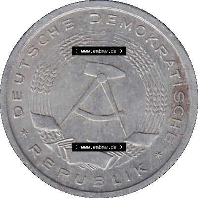DDR Münze Umlaufmünze / Kursmünze 1956-1963, A 1 Deutsche Mark 1956 (Stück 5). Bildmaterial als transparente PNG-Grafik mit... Sammlung