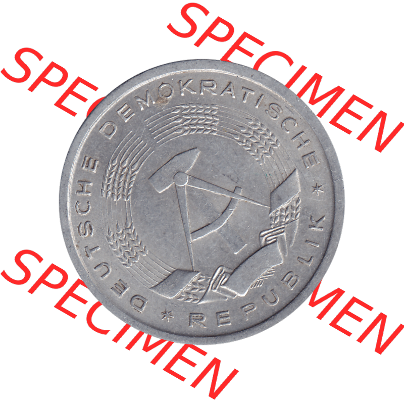 DDR Münze Umlaufmünze / Kursmünze 1956-1963, A 1 Deutsche Mark 1956-08. Bildmaterial als transparente PNG-Grafik mit der Vorderseite der 1 Mark Münzen der DDR.... Sammlung