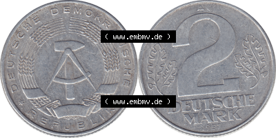 A 2 Deutsche Mark 1957, 2 / Zwei-Mark Münzen der DDR, Bild-Material der Deutschen DDR Zwei-Mark Münzen Sammlung