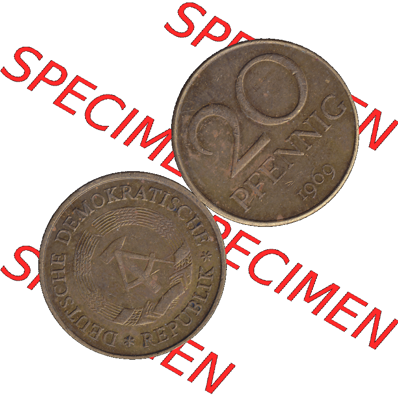 DDR Münze Umlaufmünze / Kursmünze 1969-1990, 20 / Zwanzig Pfennig 1969-05, DDR-Telefonmünze. Bildmaterial 1969 der 1960er Jahre der 20 Pfennig Münze... Sammlung