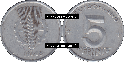5 / Fünf Pfennig-Stücke Sammlung