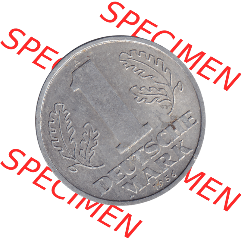 DDR Münze Umlaufmünze / Kursmünze 1956-1963, A 1 Deutsche Mark 1956-05. Bildmaterial als transparente PNG-Grafik mit der Rückseite mit Wertzahl bzw. Nominalwert... Sammlung