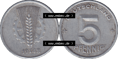 5 / Fünf Pfennig-Stücke Sammlung