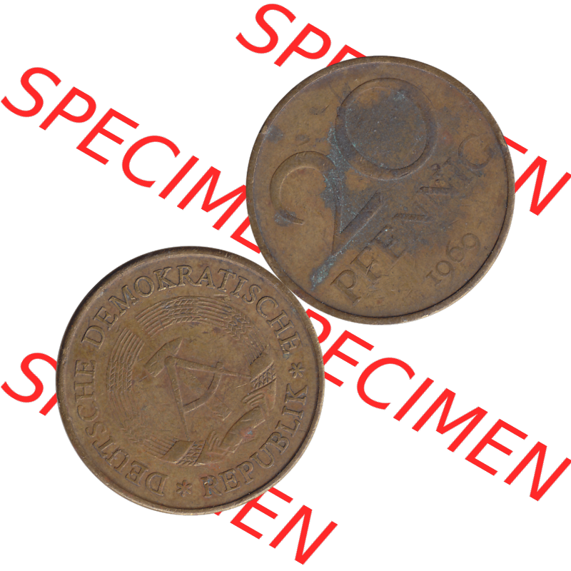 DDR Münze Umlaufmünze / Kursmünze 1969-1990, 20 / Zwanzig Pfennig 1969-29, 1960er Jahre, DDR-Telefonmünze. Bildmaterial als transparente PNG-Grafik... Sammlung