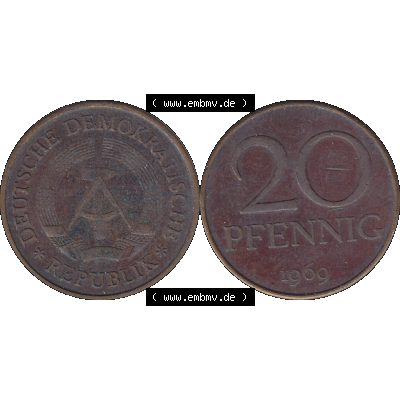 DDR Münze Umlaufmünze / Kursmünze 1969-1990, 20 / Zwanzig Pfennig 1969-41, 1960er Jahre, DDR-Telefonmünze. Bildmaterial als transparente PNG-Grafik... Sammlung
