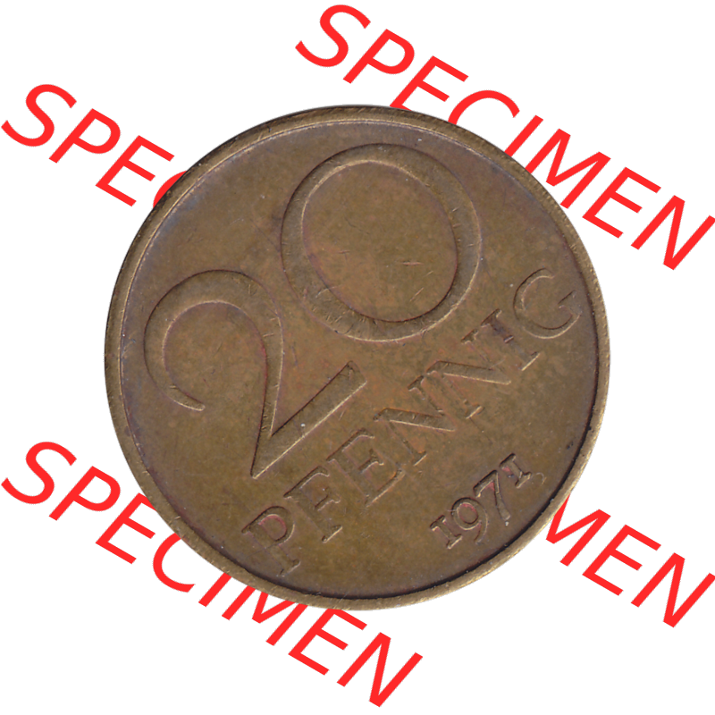 DDR Münze Umlaufmünze / Kursmünze 1969-1990, 20 Pfennig 1971-04, 1970er Jahre, DDR-Telefonmünze. Bildmaterial als transparente PNG-Grafik mit der Rückseite... Sammlung