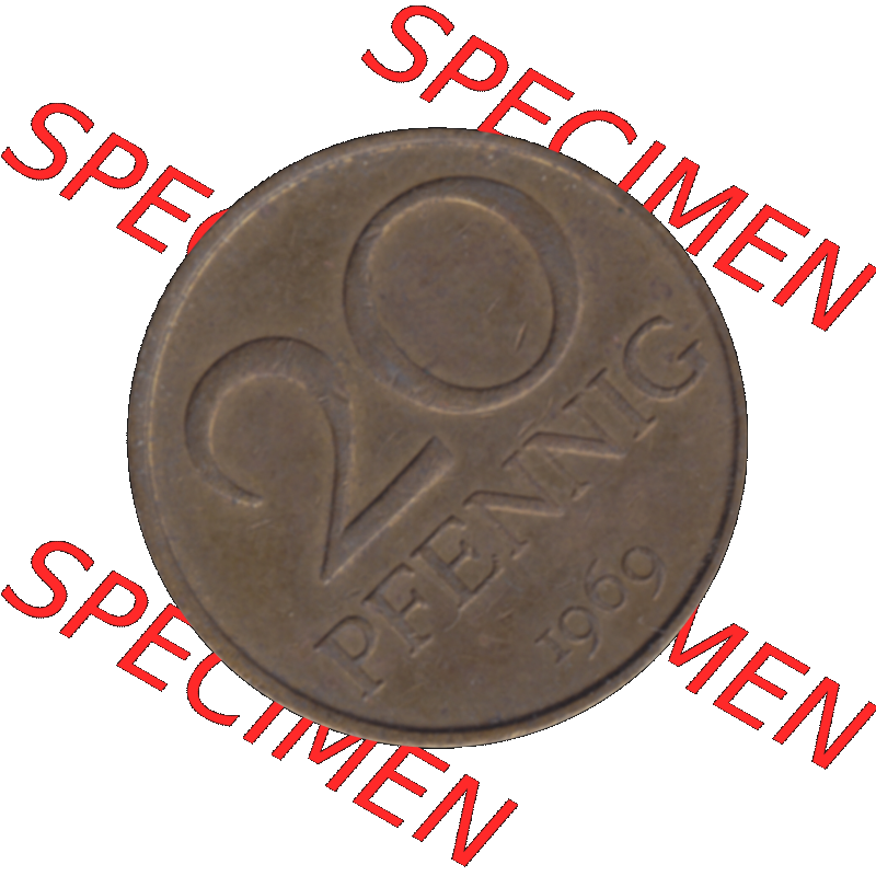 DDR Münze Umlaufmünze / Kursmünze 1969-1990, 20 Pfennig 1969-14, 1960er Jahre, DDR-Telefonmünze. Bildmaterial als transparente PNG-Grafik mit der Rückseite... Sammlung