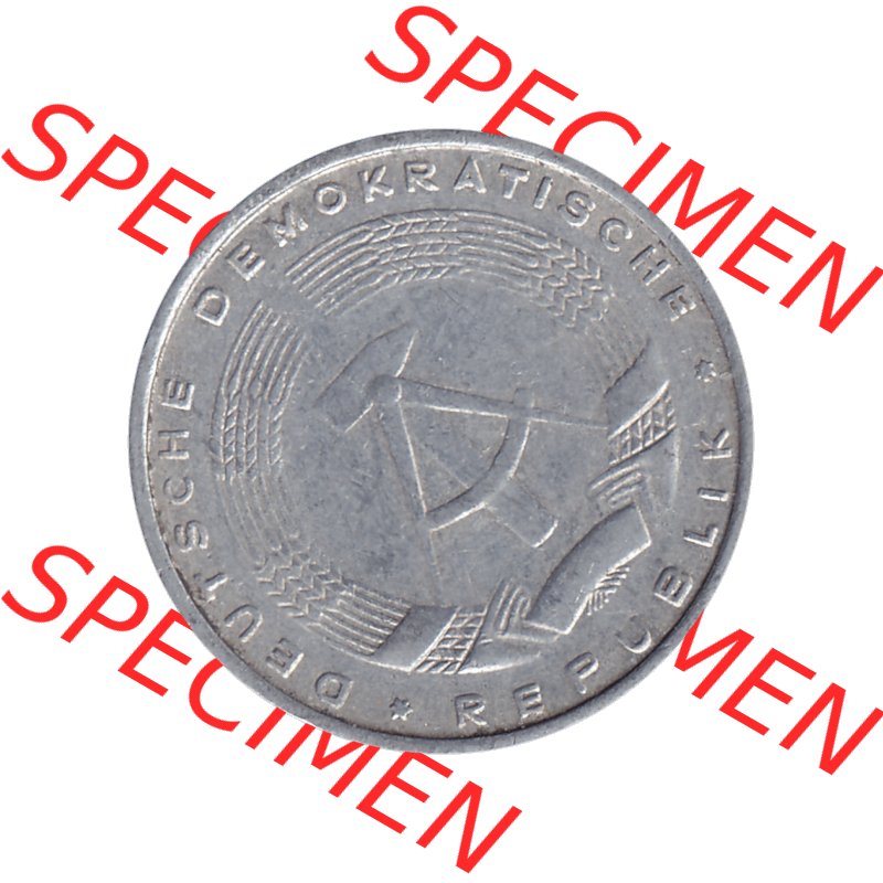 DDR Münze Umlaufmünze / Kursmünze 1968-1990, A 5 Pfennig 1968-01. Bildmaterial als transparente PNG-Grafik mit der Vorderseite der 5 / Fünf Pfennig DDR (GDR)... Sammlung