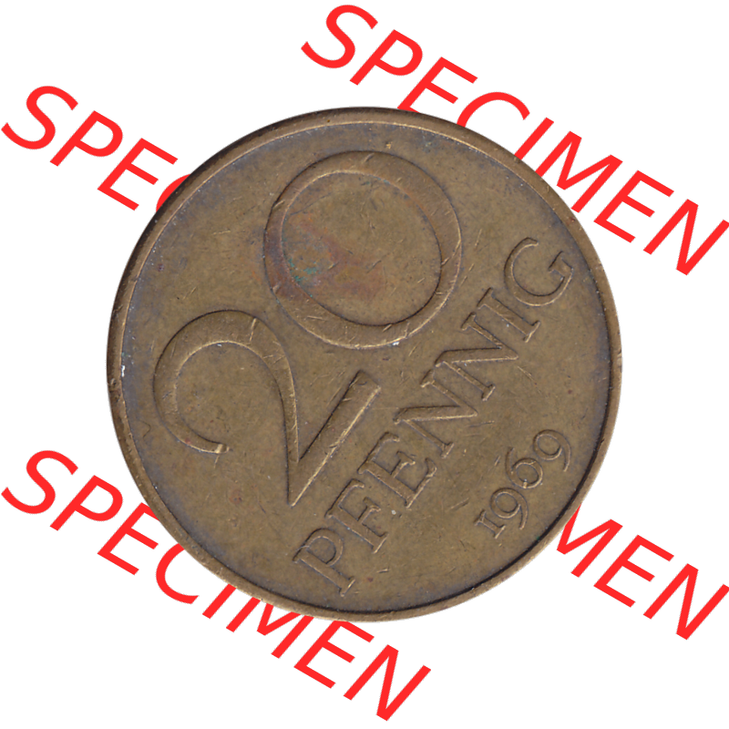 DDR Münze Umlaufmünze / Kursmünze 1969-1990, 20 Pfennig 1969-37, 1960er Jahre, DDR-Telefonmünze. Bildmaterial als transparente PNG-Grafik mit der Rückseite... Sammlung