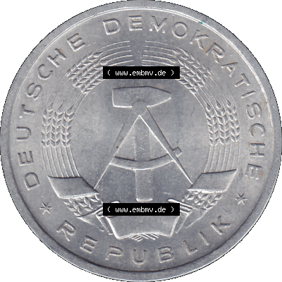 DDR Münze Umlaufmünze / Kursmünze 1956-1963, A 1 Deutsche Mark 1956 (Stück 7). Bildmaterial als transparente PNG-Grafik mit... Sammlung
