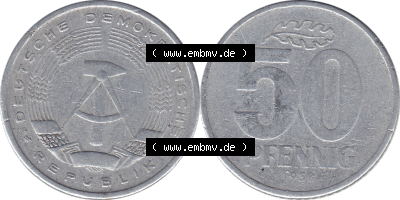 50 / Fünfzig Pfennig-Stücke, bzw. Münzen der DDR Sammlung