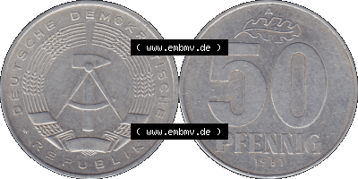 50 / Fünfzig Pfennig-Stücke, bzw. Münzen der DDR Sammlung