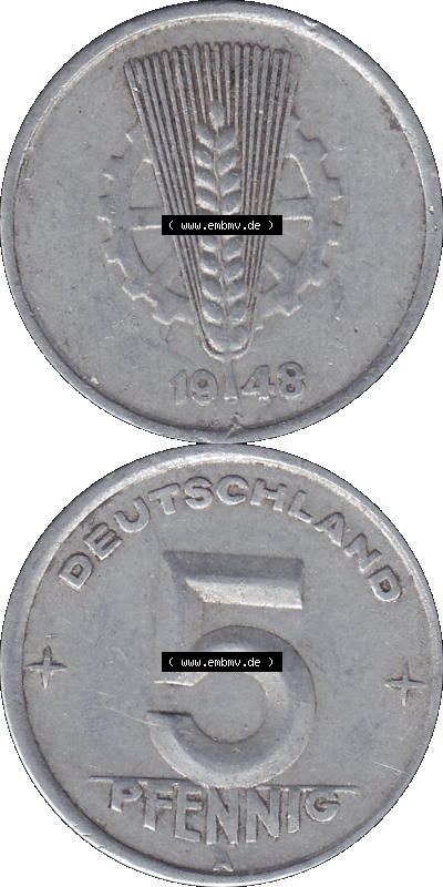 5 / Fünf Pfennig-Stücke Sammlung