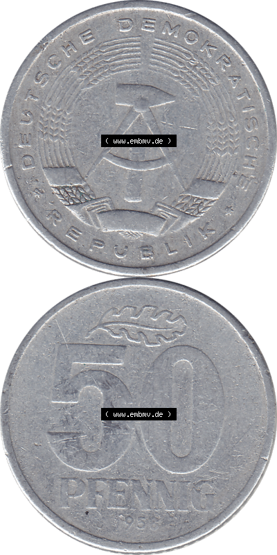 50 / Fünfzig Pfennig-Stücke, bzw. Münzen der DDR Sammlung