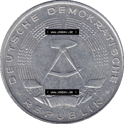 DDR Münze Umlaufmünze / Kursmünze 1956-1963, A 1 Deutsche Mark 1962 (Stück 1). Vorderseite als transparente PNG-Grafik der... Sammlung