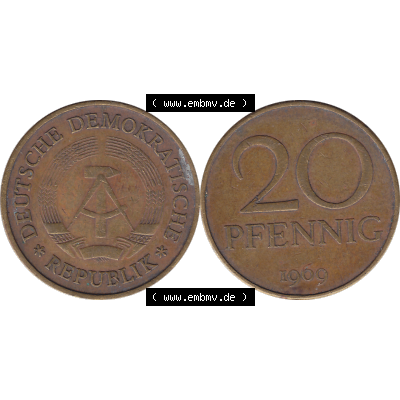 DDR Münze Umlaufmünze / Kursmünze 1969-1990, 20 / Zwanzig Pfennig 1969-35, 1960er Jahre, DDR-Telefonmünze. Bildmaterial als transparente PNG-Grafik... Sammlung