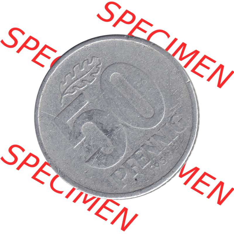 DDR Münze Umlaufmünze / Kursmünze 1958-1990, A 50 Pfennig 1958-1 der DDR-Mark. Rückseite als transparente PNG-Grafik - Bild-Material der 50-Pfennig Münzen der... Sammlung