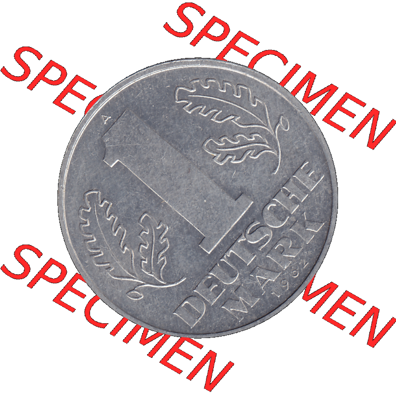 DDR Münze Umlaufmünze / Kursmünze 1956-1963, A 1 Deutsche Mark 1962-01. Rückseite als transparente PNG-Grafik - Bild-Material der 1-Mark Münzen der DDR.... Sammlung