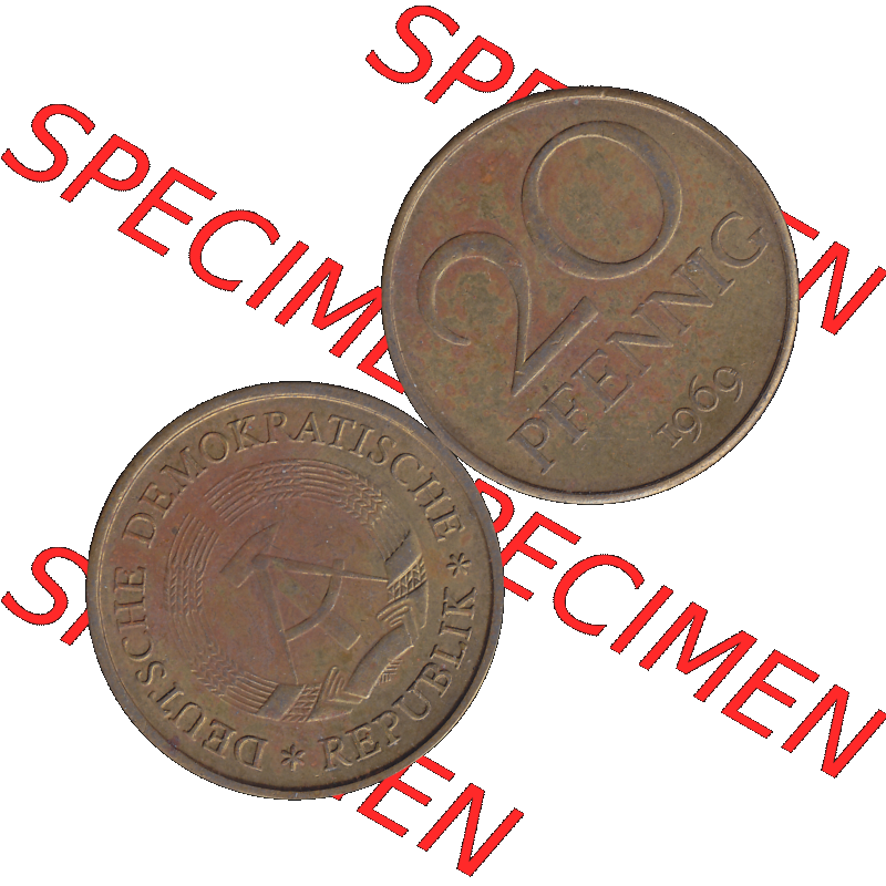 DDR Münze Umlaufmünze / Kursmünze 1969-1990, 20 / Zwanzig Pfennig 1969-02, DDR-Telefonmünze. Bildmaterial 1969 der 1960er Jahre der 20 Pfennig Münze... Sammlung