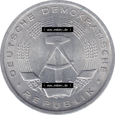 DDR Münze Umlaufmünze / Kursmünze 1956-1963, A 1 Deutsche Mark 1956-07. Bildmaterial als transparente PNG-Grafik mit der Vorderseite der 1 Mark Münzen der DDR.... Sammlung