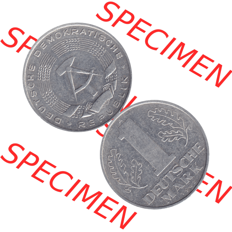 DDR Münze Umlaufmünze / Kursmünze 1956-1963, A 1 Deutsche Mark 1962-01. Bildmaterial als transparente PNG-Grafik mit der Vorderseite und Rückseite vertikal untereinander... Sammlung