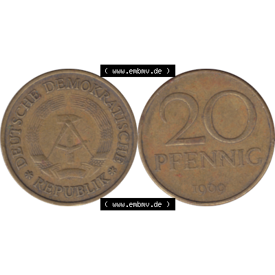 DDR Münze Umlaufmünze / Kursmünze 1969-1990, 20 / Zwanzig Pfennig 1969-16, 1960er Jahre, DDR-Telefonmünze. Bildmaterial als transparente PNG-Grafik... Sammlung