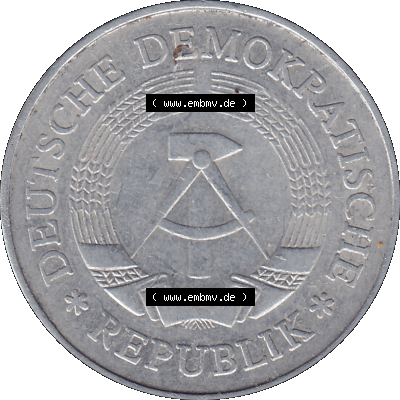DDR Münze Umlaufmünze / Kursmünze 1972-1990, A 1 Mark 1977 (Stück 5). Bildmaterial als transparente PNG-Grafik mit der Vorderseite... Sammlung