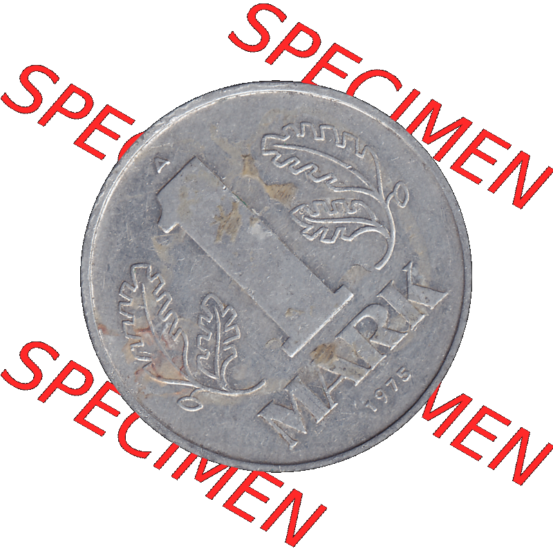 DDR Münze Umlaufmünze / Kursmünze 1972-1990, A 1 Mark 1975-01. Rückseite als transparente PNG-Grafik - Bild-Material der 1-Mark Münzen der DDR. Hier im... Sammlung