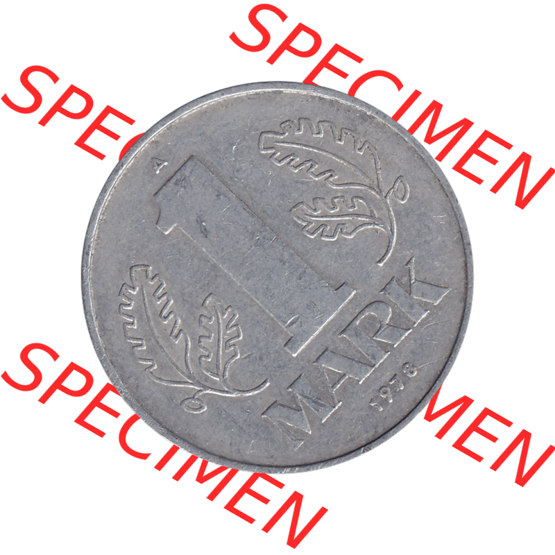 DDR Münze Umlaufmünze / Kursmünze 1972-1990, A 1 Mark 1978-01. Rückseite als transparente PNG-Grafik - Bild-Material der 1-Mark Münzen der DDR. Hier im... Sammlung