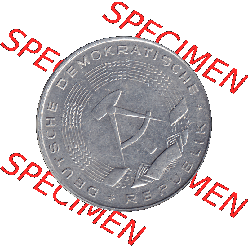 DDR Münze Umlaufmünze / Kursmünze 1956-1963, A 1 Deutsche Mark 1962-01. Vorderseite als transparente PNG-Grafik der 1-Mark Münzen der DDR. Hier im online Katalog... Sammlung