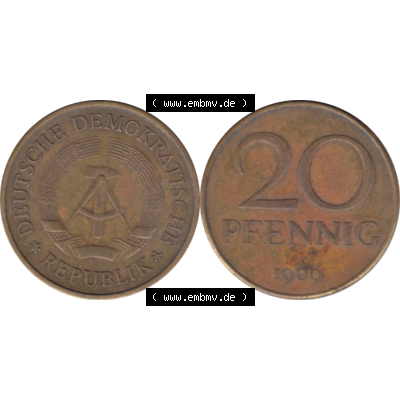 DDR Münze Umlaufmünze / Kursmünze 1969-1990, 20 / Zwanzig Pfennig 1969-25, 1960er Jahre, DDR-Telefonmünze. Bildmaterial als transparente PNG-Grafik... Sammlung
