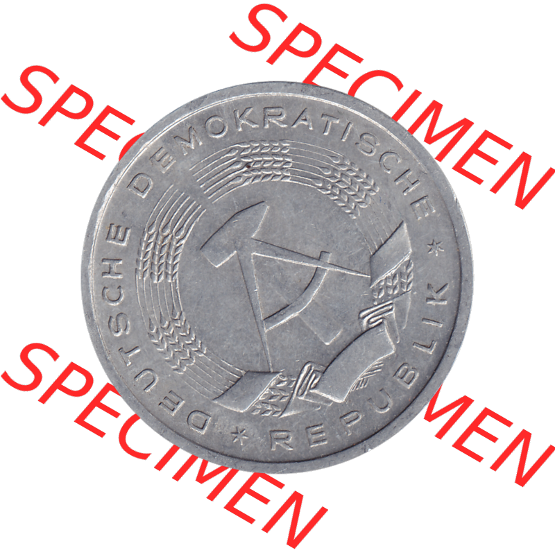 DDR Münze Umlaufmünze / Kursmünze 1956-1963, A 1 Deutsche Mark 1956-03. Bildmaterial als transparente PNG-Grafik mit der Vorderseite der 1 Mark Münzen der DDR.... Sammlung