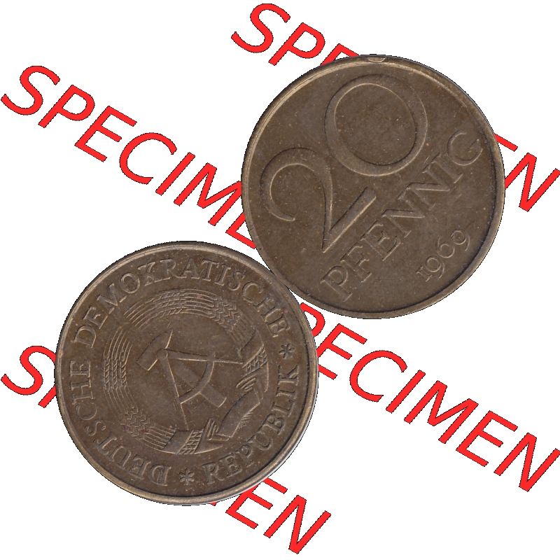 DDR Münze Umlaufmünze / Kursmünze 1969-1990, 20 / Zwanzig Pfennig 1969-07, DDR-Telefonmünze. Bildmaterial 1969 der 1960er Jahre der 20 Pfennig Münze... Sammlung