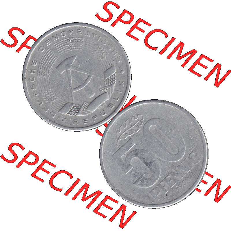 DDR Münze Umlaufmünze / Kursmünze 1958-1990, A 50 Pfennig 1958-1 der DDR-Mark. Vorderseite und Rückseite vertikal untereinander zusammengefügt als transparente... Sammlung