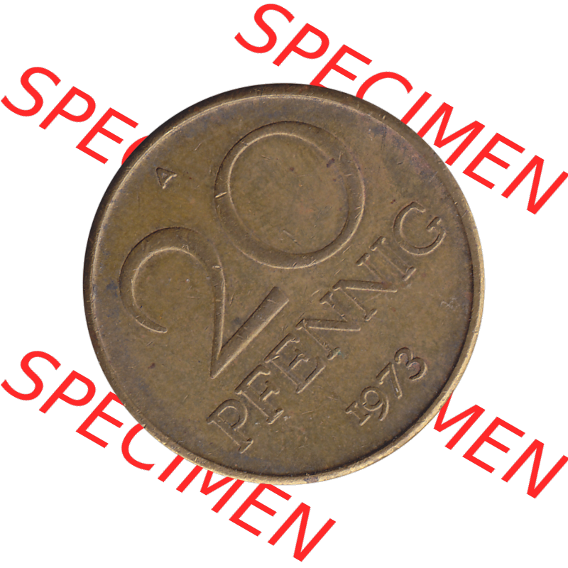 DDR Münze Umlaufmünze / Kursmünze 1969-1990, 20 Pfennig 1973-02, DDR-Telefonmünze. Bildmaterial als transparente PNG-Grafik mit der Rückseite mit Wertzahl... Sammlung