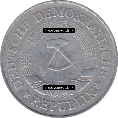 DDR Münze Umlaufmünze / Kursmünze 1972-1990, A 1 Mark 1978 (Stück 1). Vorderseite als transparente PNG-Grafik der 1-Mark Münzen... Sammlung